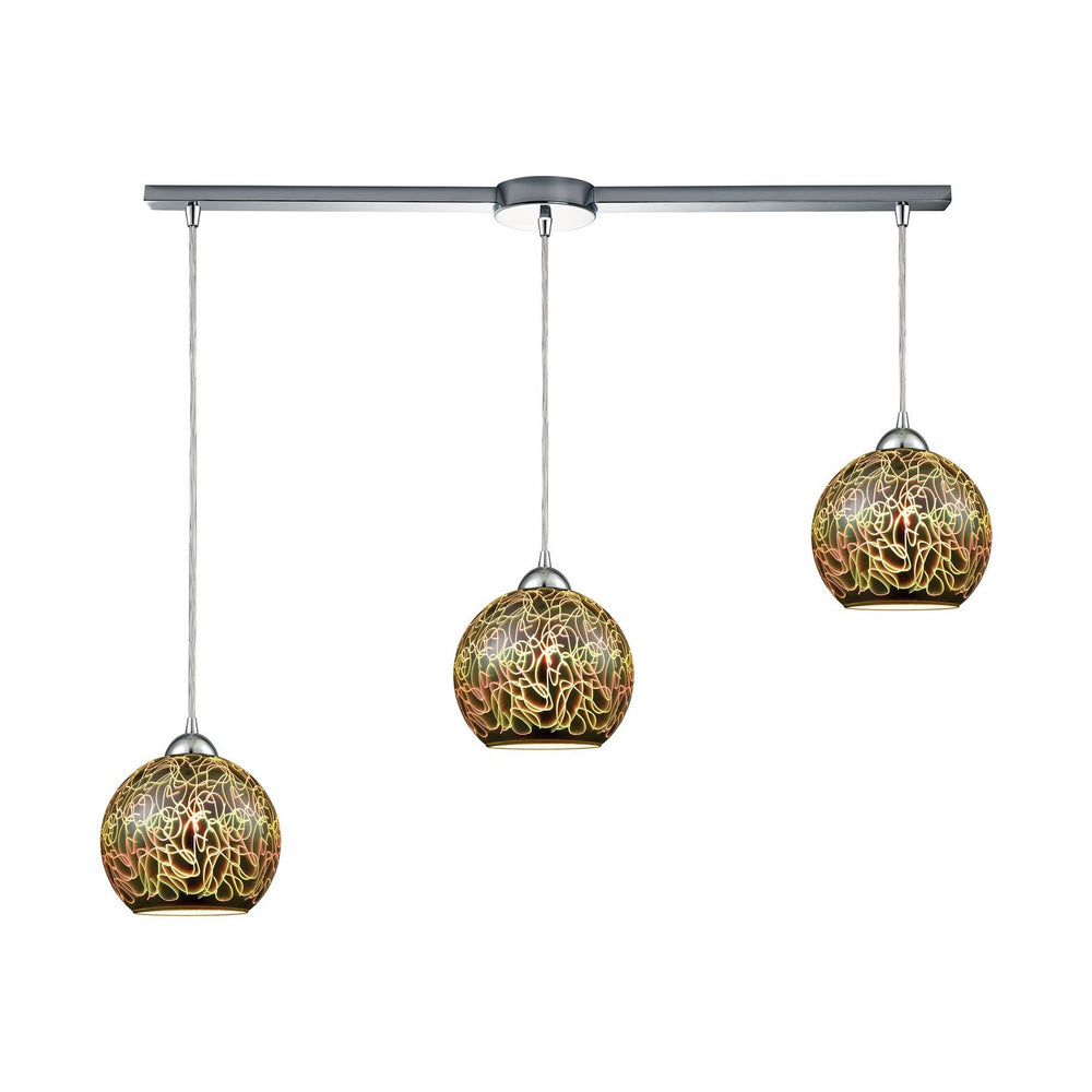 ELK Home - Three Light Pendant - Illusions - Polished Chrome- Union Lighting Luminaires Decor