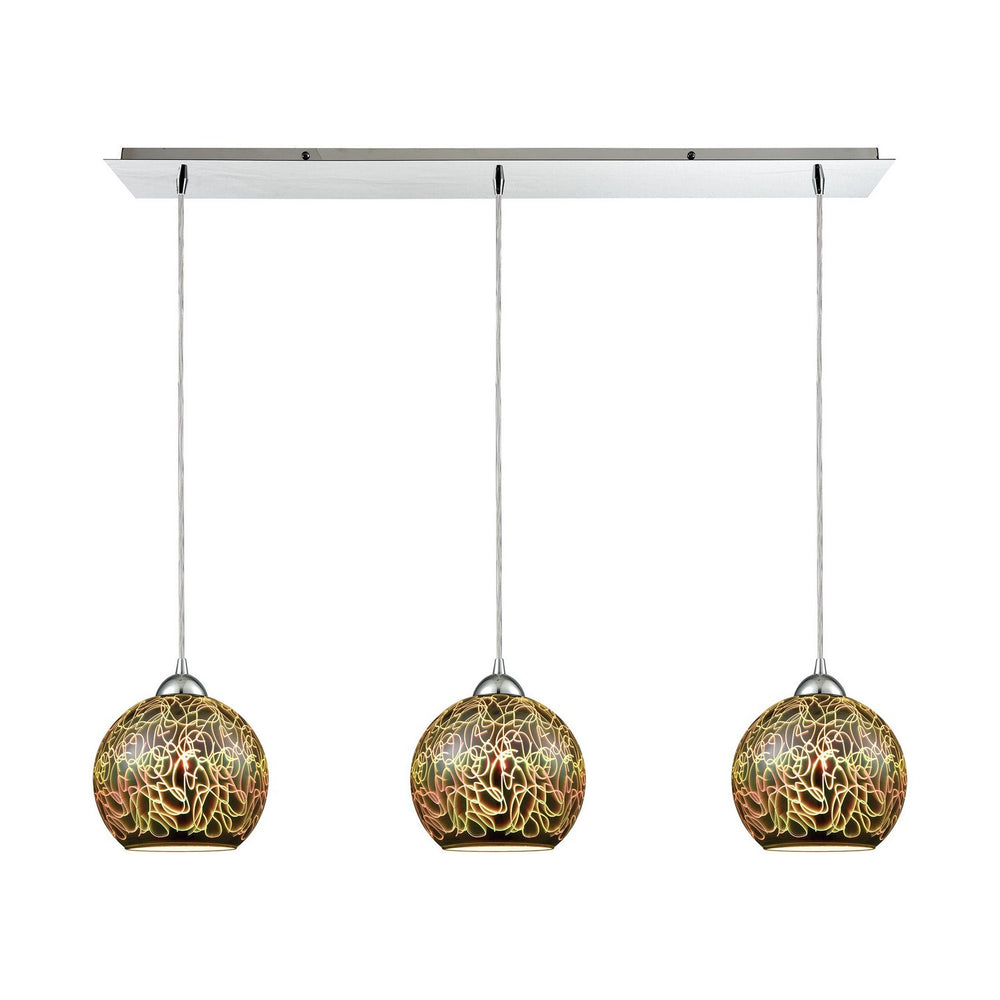 ELK Home - Three Light Pendant - Illusions - Polished Chrome- Union Lighting Luminaires Decor