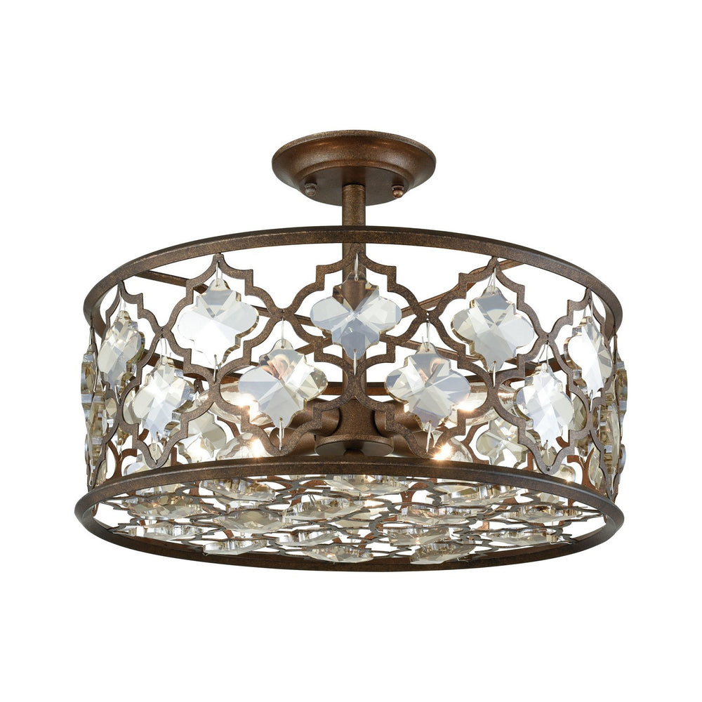 ELK Home - Four Light Semi Flush Mount - Armand - Weathered Bronze- Union Lighting Luminaires Decor