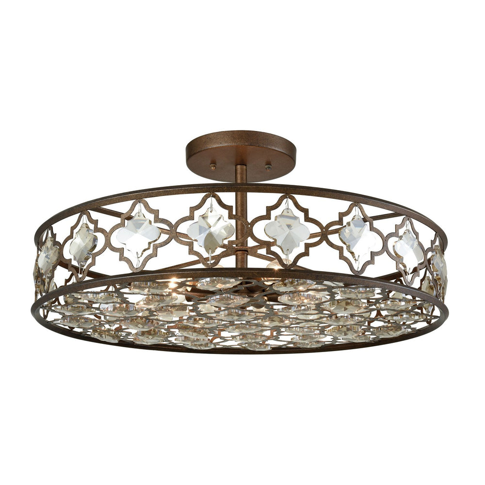 ELK Home - Eight Light Semi Flush Mount - Armand - Weathered Bronze- Union Lighting Luminaires Decor