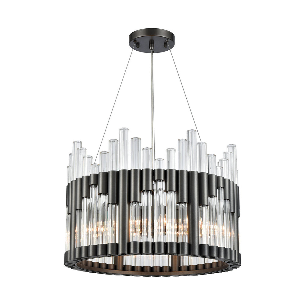 ELK Home - Six Light Chandelier - Throttle - Dark Graphite- Union Lighting Luminaires Decor