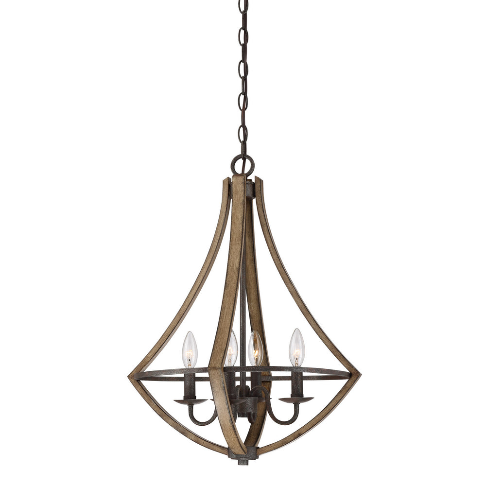 Quoizel - Four Light Pendant - Shire - Rustic Black- Union Lighting Luminaires Decor