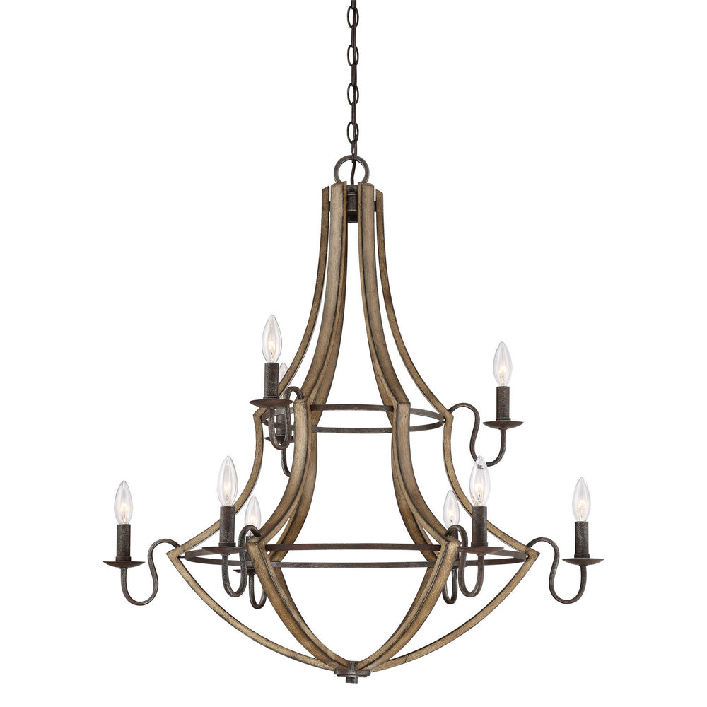 Quoizel - Nine Light Chandelier - Shire - Rustic Black- Union Lighting Luminaires Decor