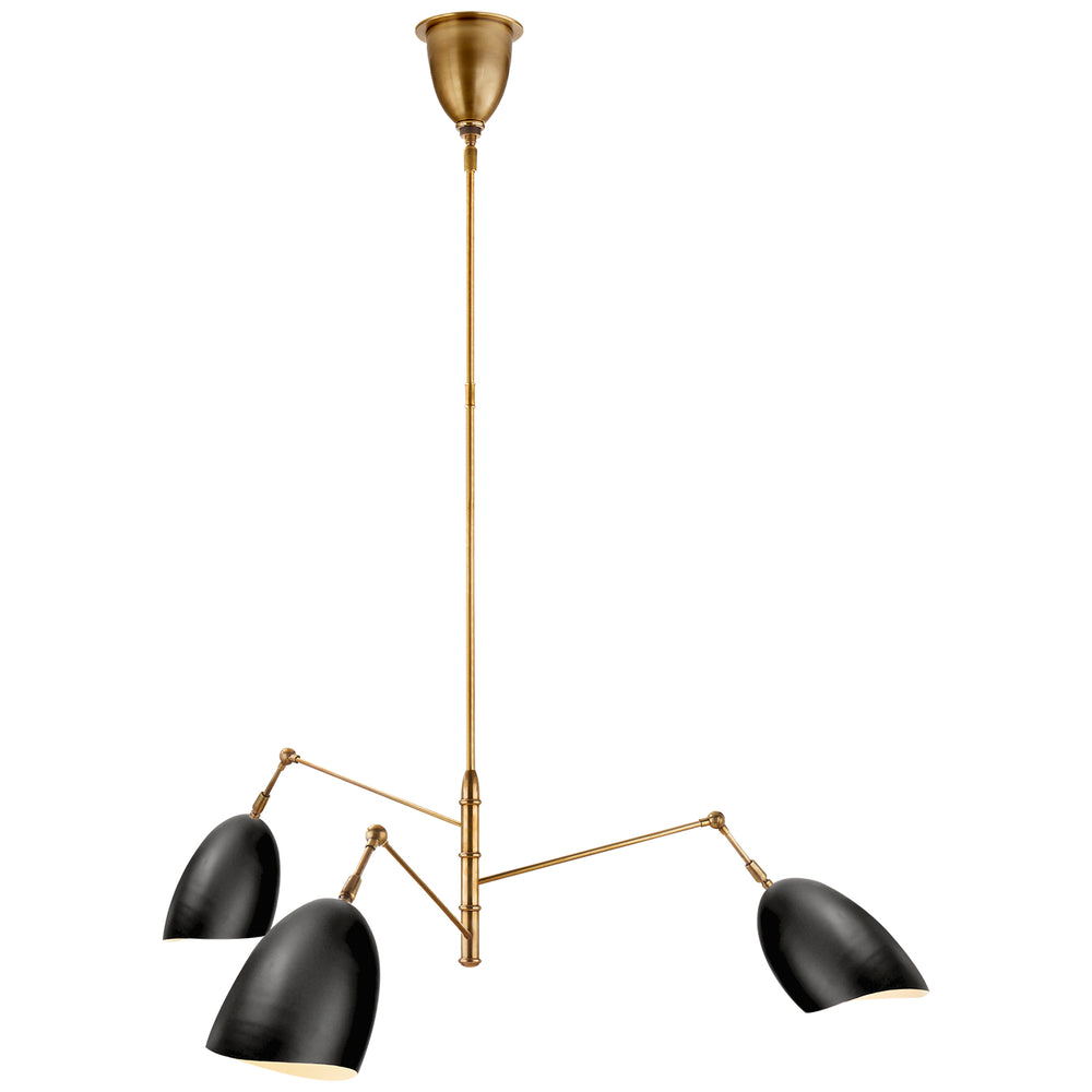 Visual Comfort Signature Canada - Three Light Chandelier - Sommerard - Hand-Rubbed Antique Brass and Black- Union Lighting Luminaires Decor