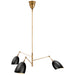 Visual Comfort Signature Canada - Three Light Chandelier - Sommerard - Hand-Rubbed Antique Brass and Black- Union Lighting Luminaires Decor
