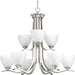 Progress Canada - Nine Light Chandelier - Laird - Brushed Nickel- Union Lighting Luminaires Decor