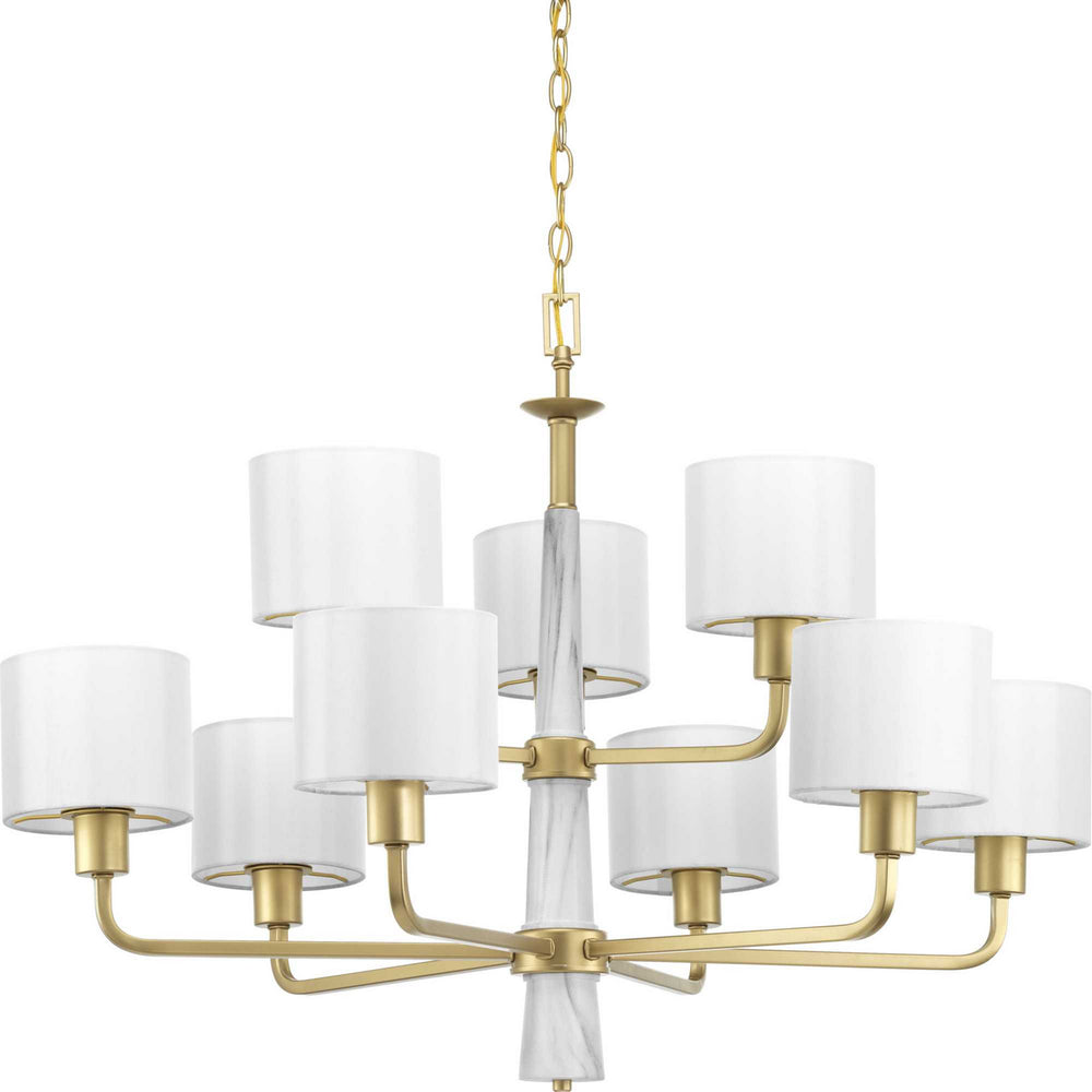 Progress Canada - Nine Light Chandelier - Palacio - Vintage Gold- Union Lighting Luminaires Decor