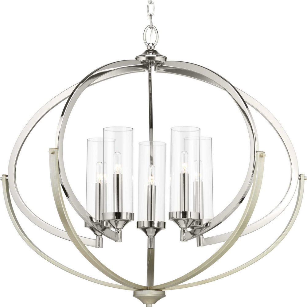 Progress Canada - Five Light Chandelier - Evoke - Polished Nickel- Union Lighting Luminaires Decor