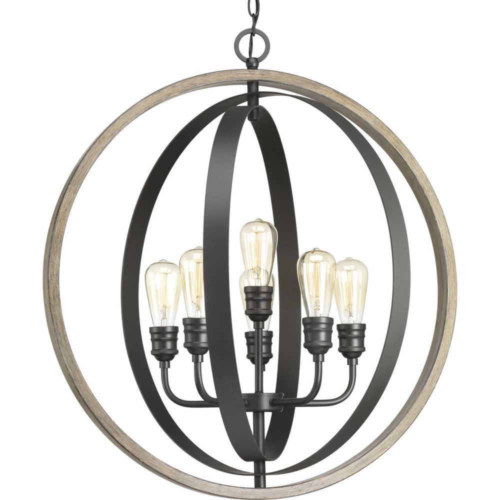 Progress Canada - Six Light Pendant - Conestee - Graphite- Union Lighting Luminaires Decor