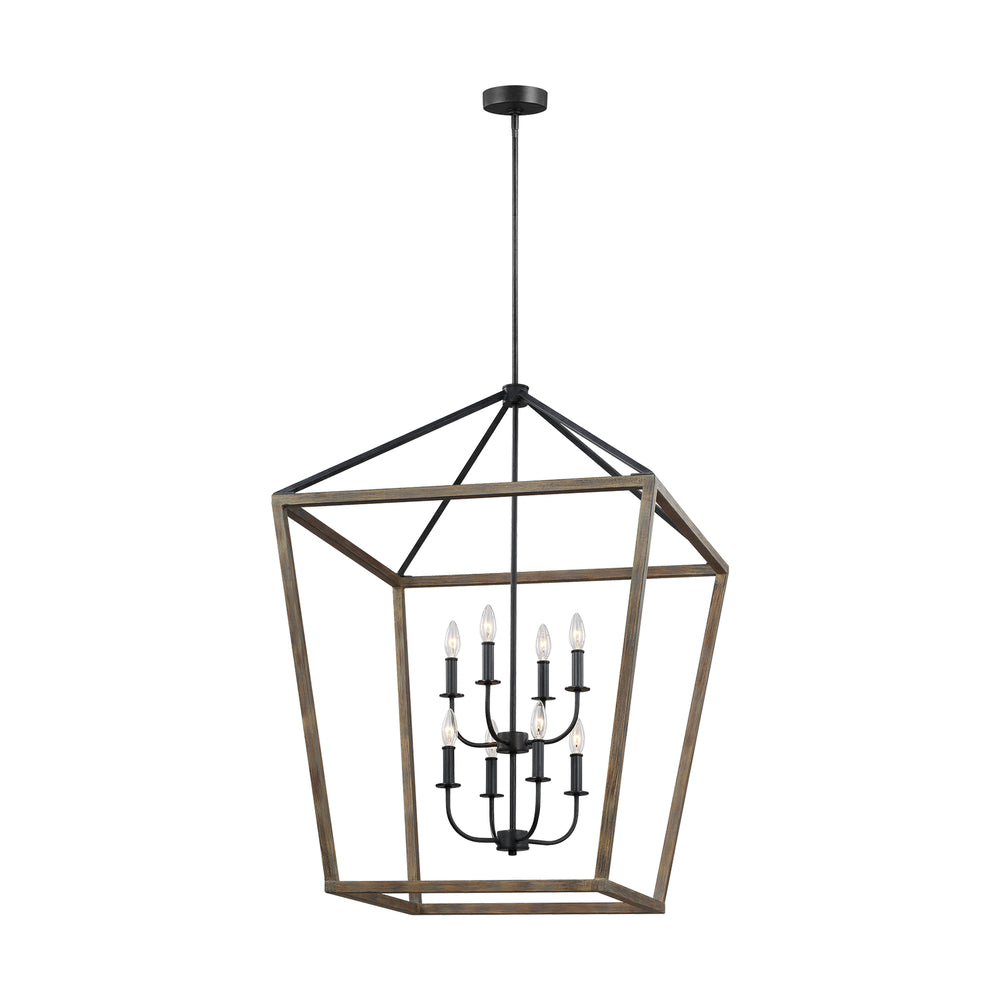 Visual Comfort Studio Canada - Eight Light Chandelier - Gannet - Weathered Oak Wood / Antique Forged Iron- Union Lighting Luminaires Decor