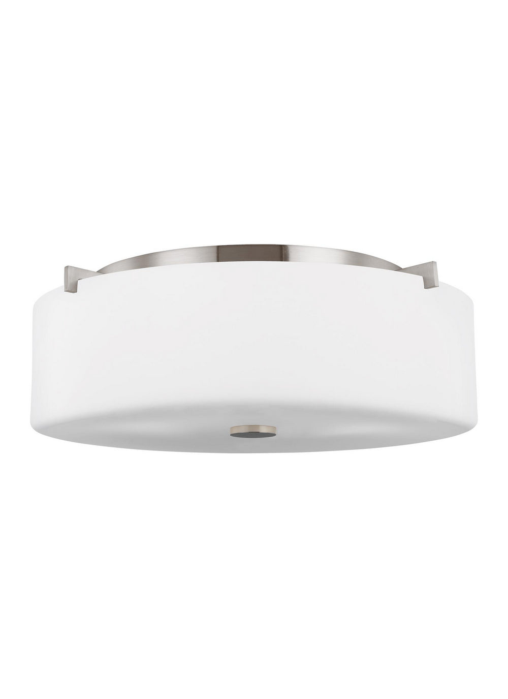 Generation Lighting Canada - Three Light Flush Mount - Sunset Drive - Brushed Steel- Union Lighting Luminaires Decor