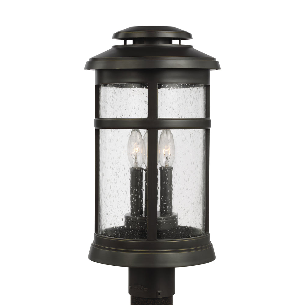 Visual Comfort Studio Canada - Three Light Outdoor Post Lantern - Newport - Antique Bronze- Union Lighting Luminaires Decor
