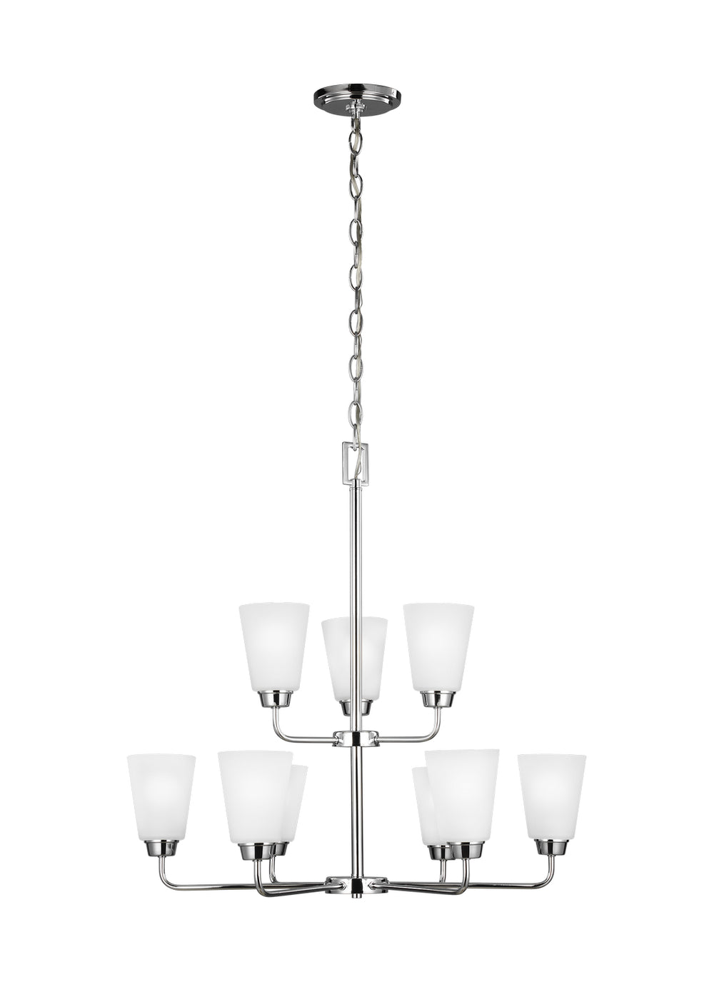 Generation Lighting Canada - Nine Light Chandelier - Kerrville - Chrome- Union Lighting Luminaires Decor