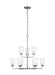 Generation Lighting Canada - Nine Light Chandelier - Kerrville - Chrome- Union Lighting Luminaires Decor