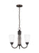 Generation Lighting Canada - Three Light Chandelier - Seville - Bronze- Union Lighting Luminaires Decor