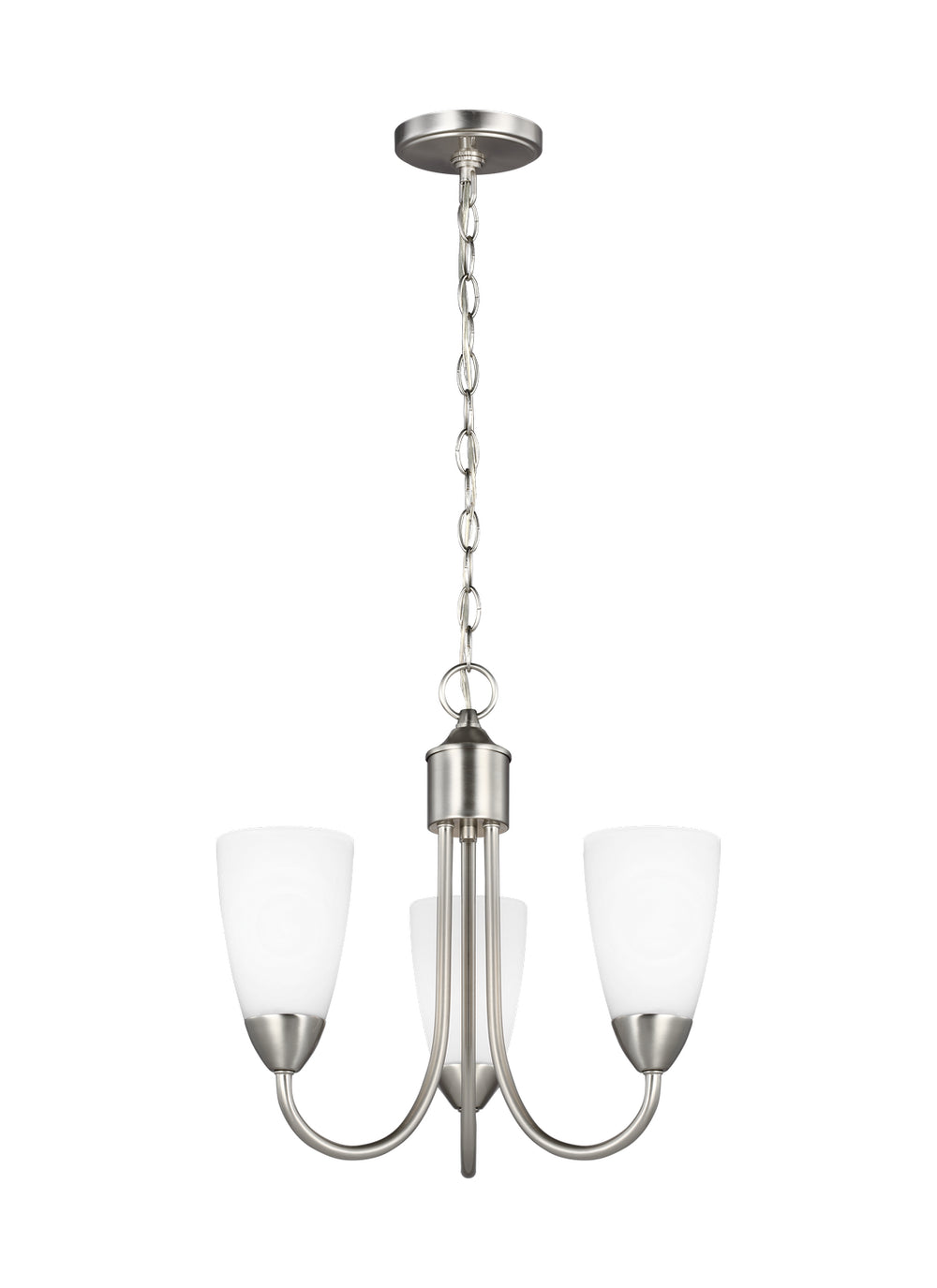 Generation Lighting Canada - Three Light Chandelier - Seville - Brushed Nickel- Union Lighting Luminaires Decor