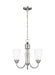 Generation Lighting Canada - Three Light Chandelier - Seville - Brushed Nickel- Union Lighting Luminaires Decor