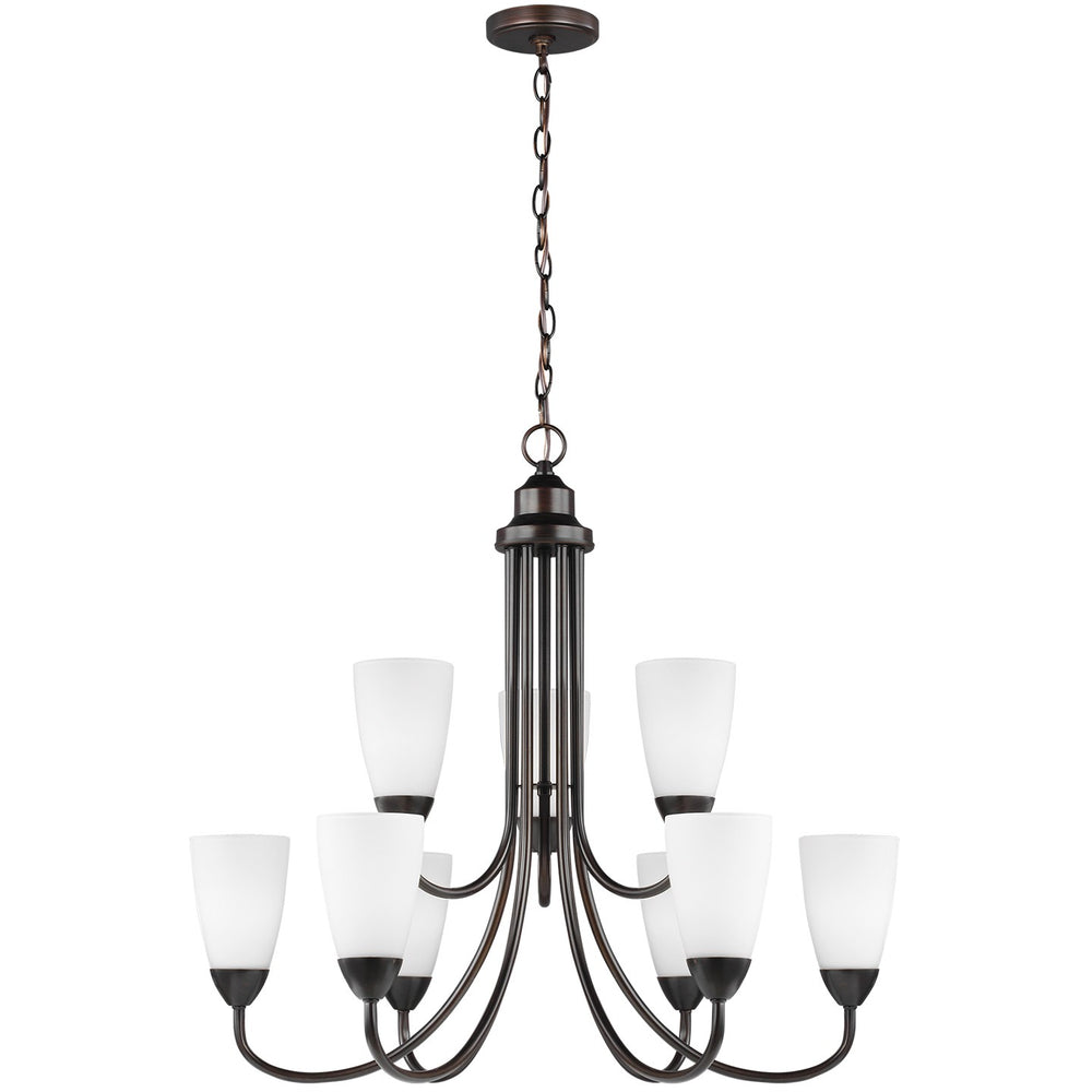Generation Lighting Canada - Nine Light Chandelier - Seville - Bronze- Union Lighting Luminaires Decor