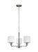Generation Lighting Canada - Three Light Chandelier - Canfield - Brushed Nickel- Union Lighting Luminaires Decor