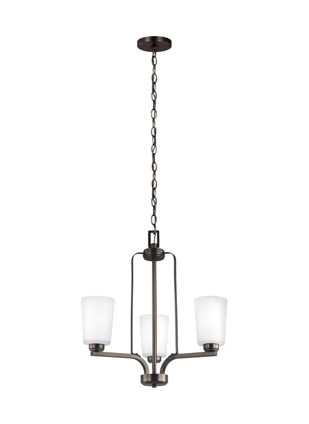 Generation Lighting Canada - Three Light Chandelier - Franport - Bronze- Union Lighting Luminaires Decor