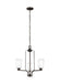 Generation Lighting Canada - Three Light Chandelier - Franport - Bronze- Union Lighting Luminaires Decor