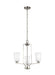 Generation Lighting Canada - Three Light Chandelier - Franport - Brushed Nickel- Union Lighting Luminaires Decor