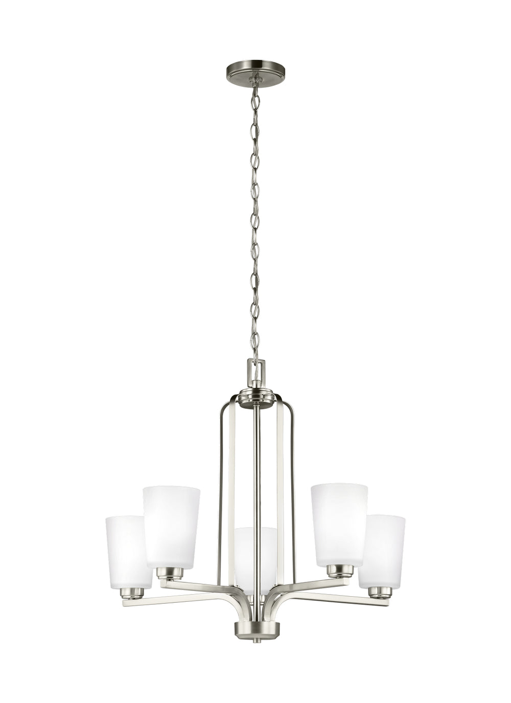 Generation Lighting Canada - Five Light Chandelier - Franport - Brushed Nickel- Union Lighting Luminaires Decor
