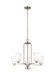 Generation Lighting Canada - Five Light Chandelier - Franport - Brushed Nickel- Union Lighting Luminaires Decor