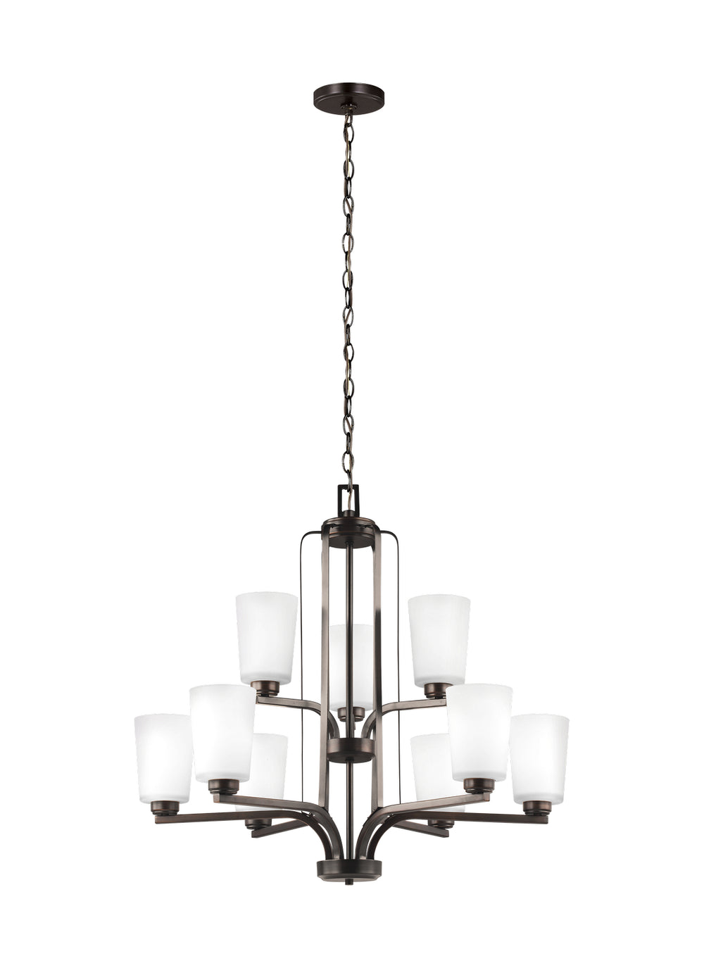 Generation Lighting Canada - Nine Light Chandelier - Franport - Bronze- Union Lighting Luminaires Decor
