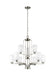 Generation Lighting Canada - Nine Light Chandelier - Franport - Brushed Nickel- Union Lighting Luminaires Decor