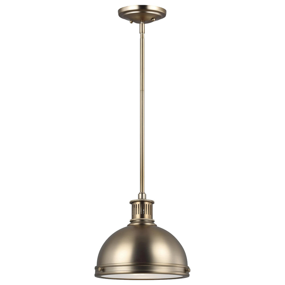 Generation Lighting Canada - One Light Pendant - Pratt Street Metal - Satin Brass- Union Lighting Luminaires Decor