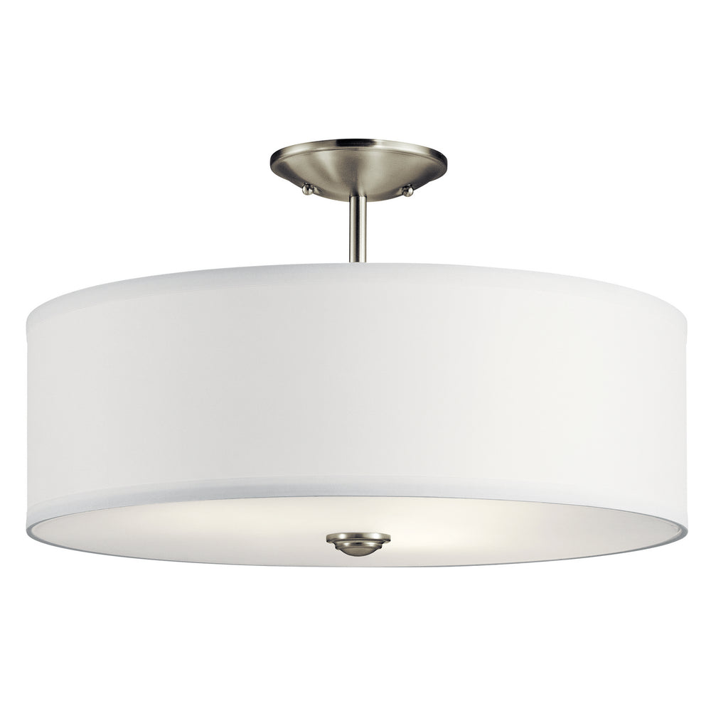 Kichler Canada - Three Light Semi Flush Mount - Shailene - Brushed Nickel- Union Lighting Luminaires Decor