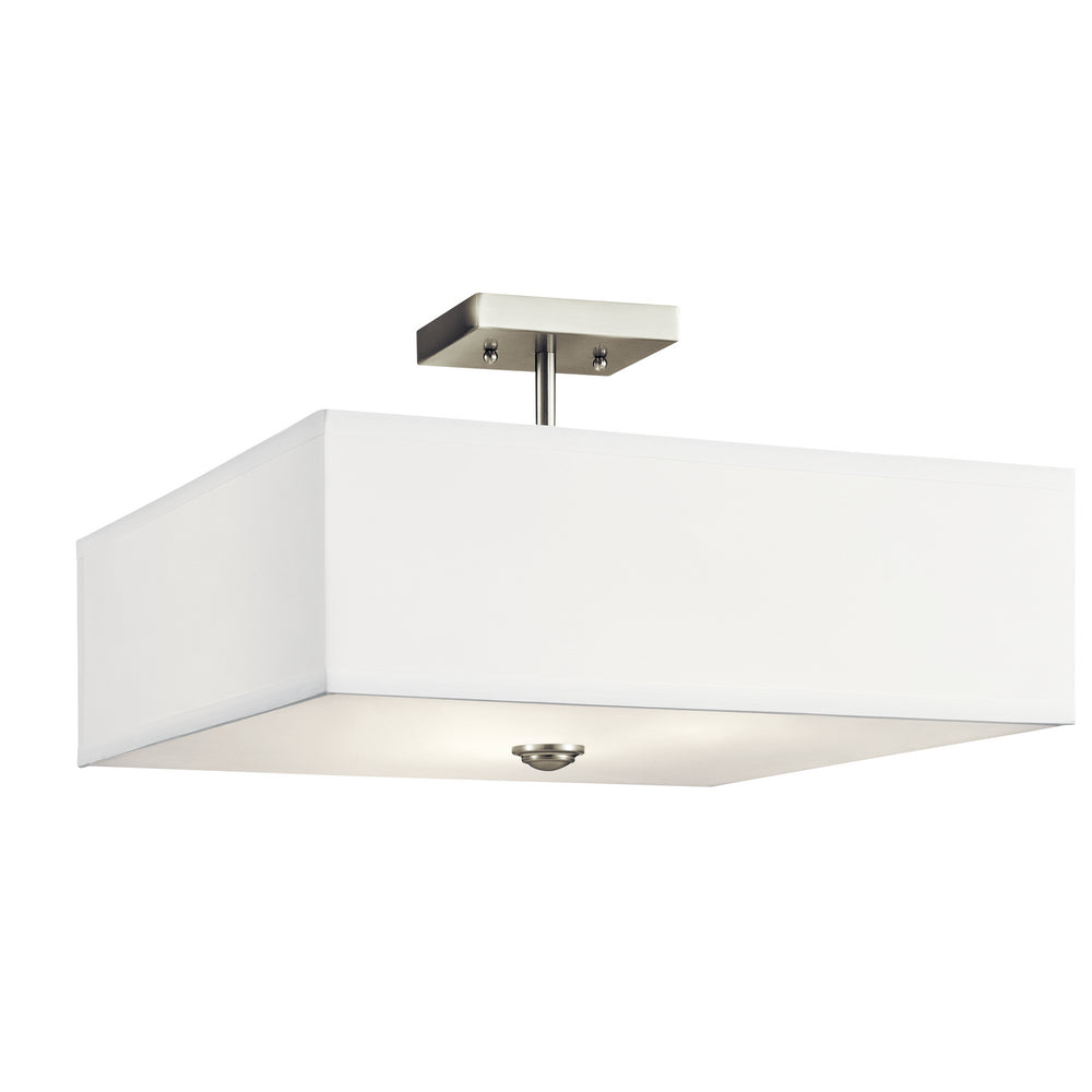 Kichler Canada - Three Light Semi Flush Mount - Shailene - Brushed Nickel- Union Lighting Luminaires Decor