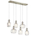 Kichler Canada - Six Light Linear Chandelier - Riviera - Brushed Nickel- Union Lighting Luminaires Decor