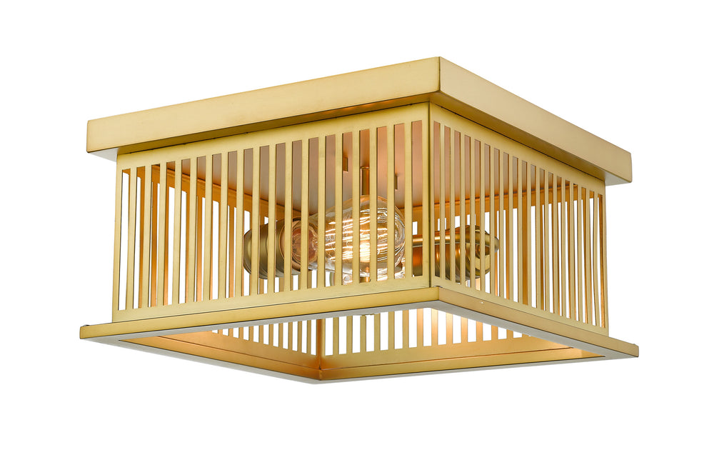 Z-Lite Canada - Two Light Flush Mount - Camellia - Brass- Union Lighting Luminaires Decor