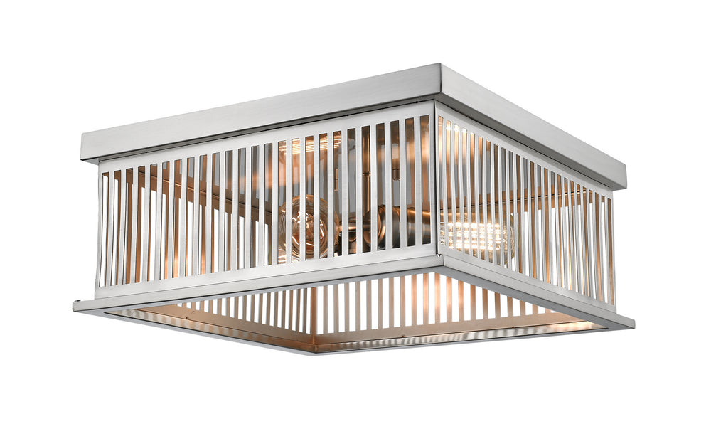 Z-Lite Canada - Three Light Flush Mount - Camellia - Brushed Nickel- Union Lighting Luminaires Decor