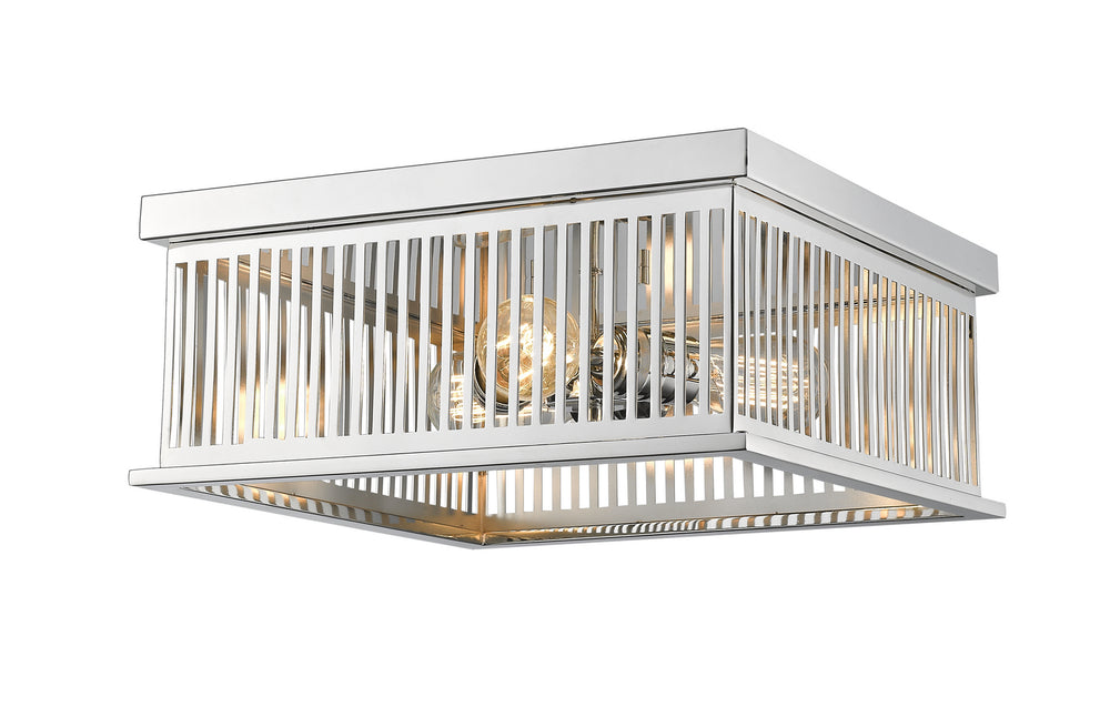 Z-Lite Canada - Three Light Flush Mount - Camellia - Polished Nickel- Union Lighting Luminaires Decor
