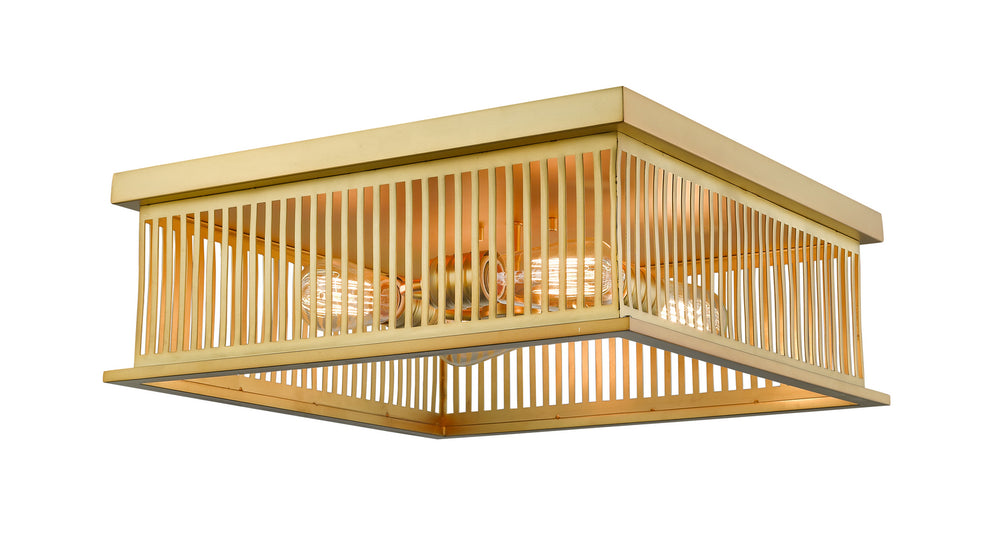 Z-Lite Canada - Four Light Flush Mount - Camellia - Brass- Union Lighting Luminaires Decor