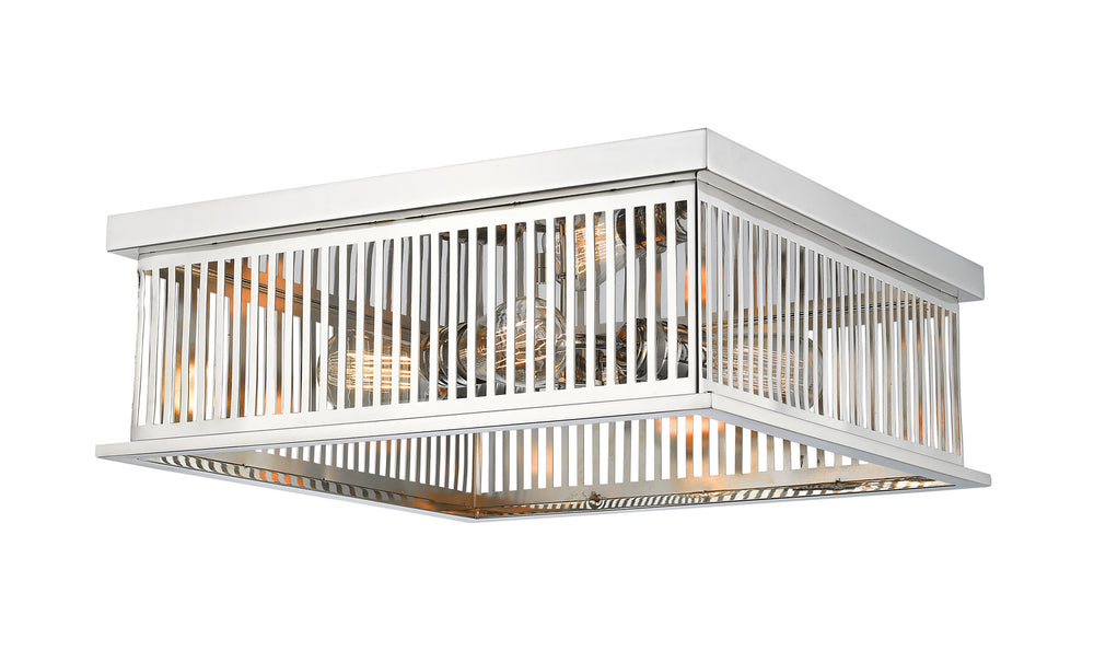 Z-Lite Canada - Four Light Flush Mount - Camellia - Polished Nickel- Union Lighting Luminaires Decor