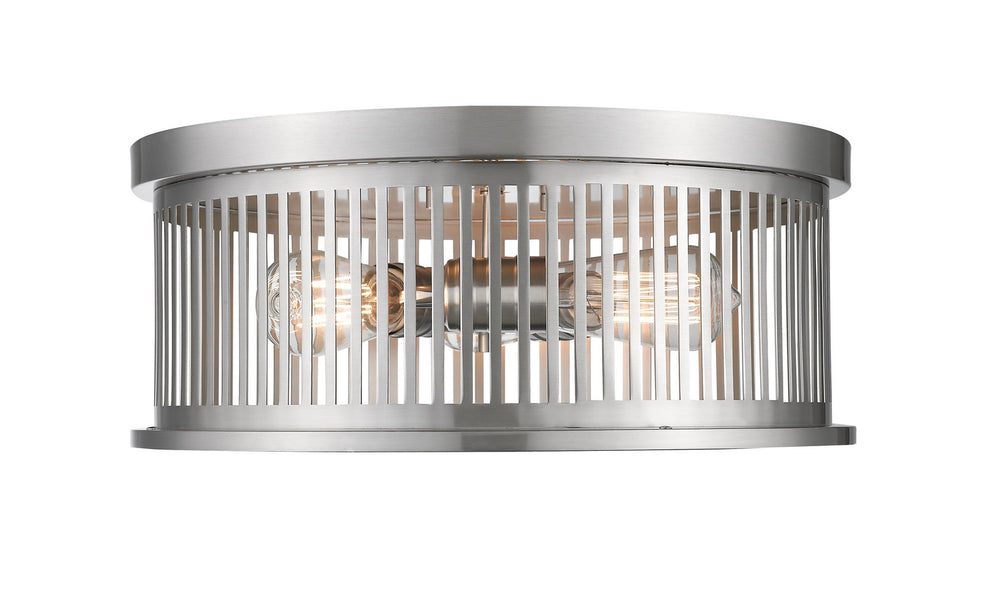 Z-Lite Canada - Three Light Flush Mount - Camellia - Brushed Nickel- Union Lighting Luminaires Decor