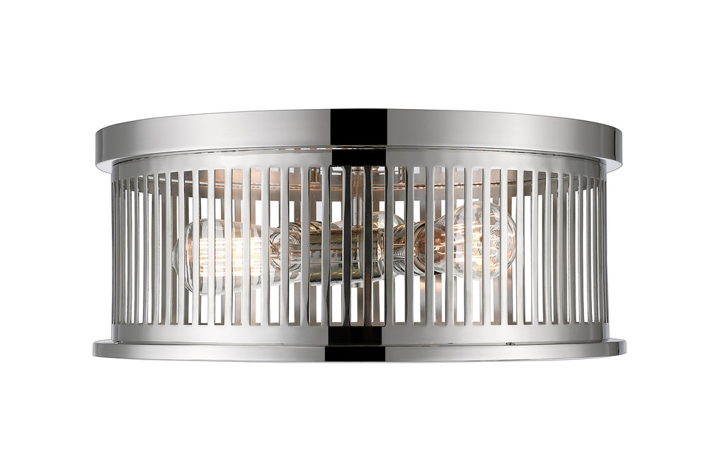 Z-Lite Canada - Three Light Flush Mount - Camellia - Polished Nickel- Union Lighting Luminaires Decor