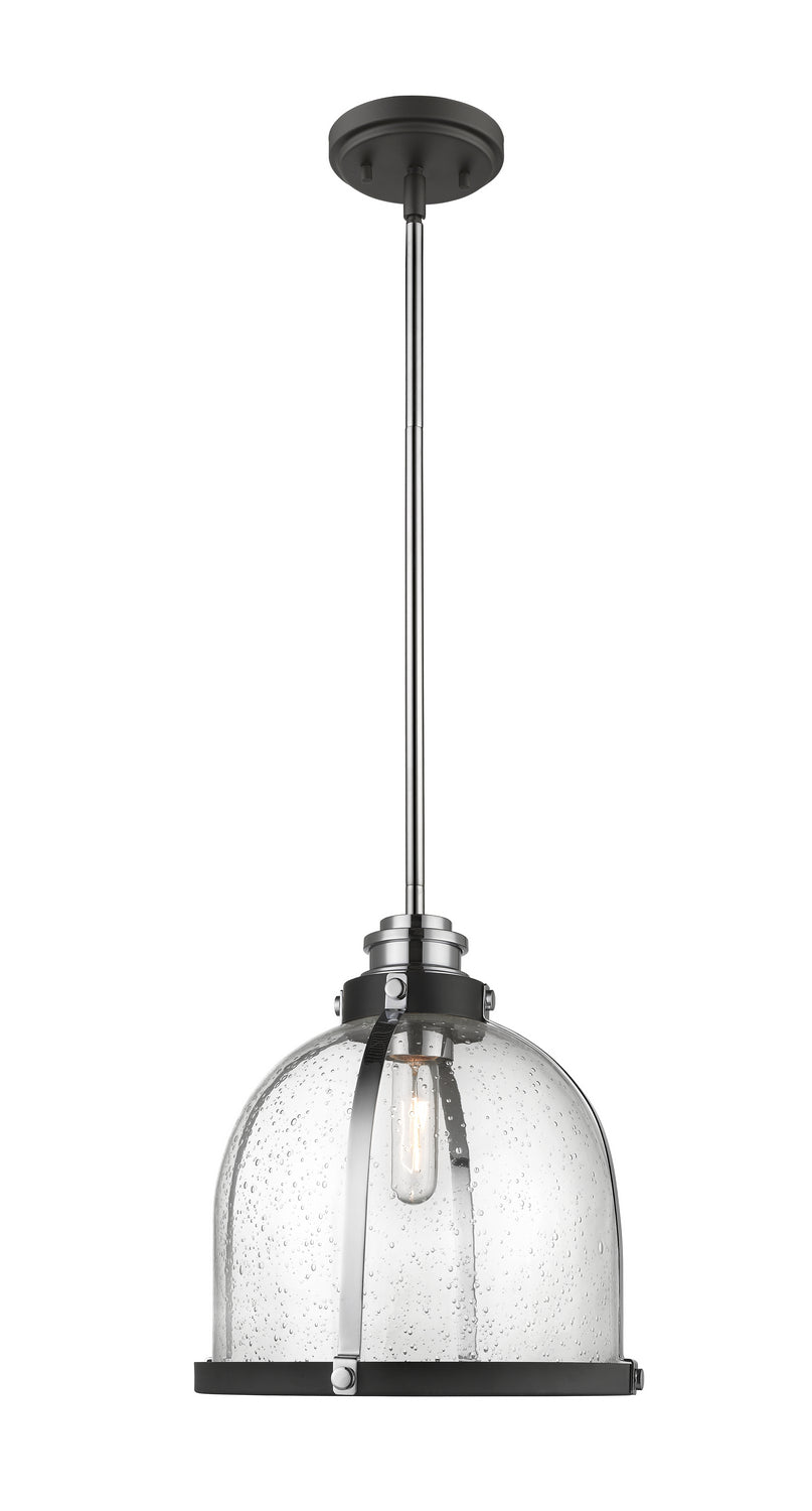 Z-Lite Canada - One Light Pendant - Burren - Matte Black + Chrome- Union Lighting Luminaires Decor