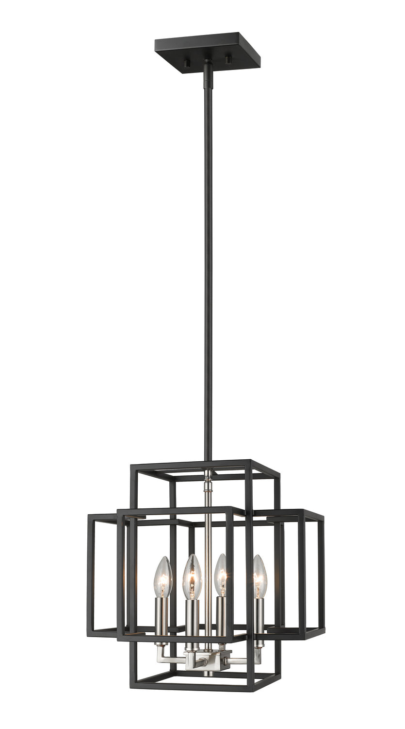 Z-Lite Canada - Four Light Pendant - Titania - Black + Brushed Nickel- Union Lighting Luminaires Decor
