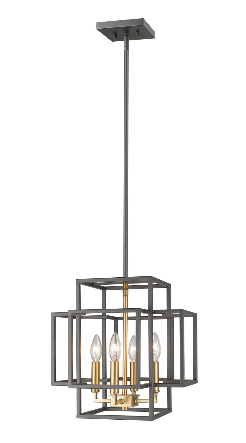 Z-Lite Canada - Four Light Pendant - Titania - Bronze + Olde Brass- Union Lighting Luminaires Decor