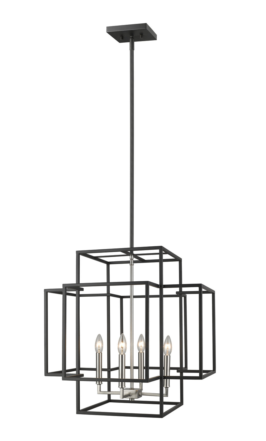 Z-Lite Canada - Four Light Chandelier - Titania - Black + Brushed Nickel- Union Lighting Luminaires Decor