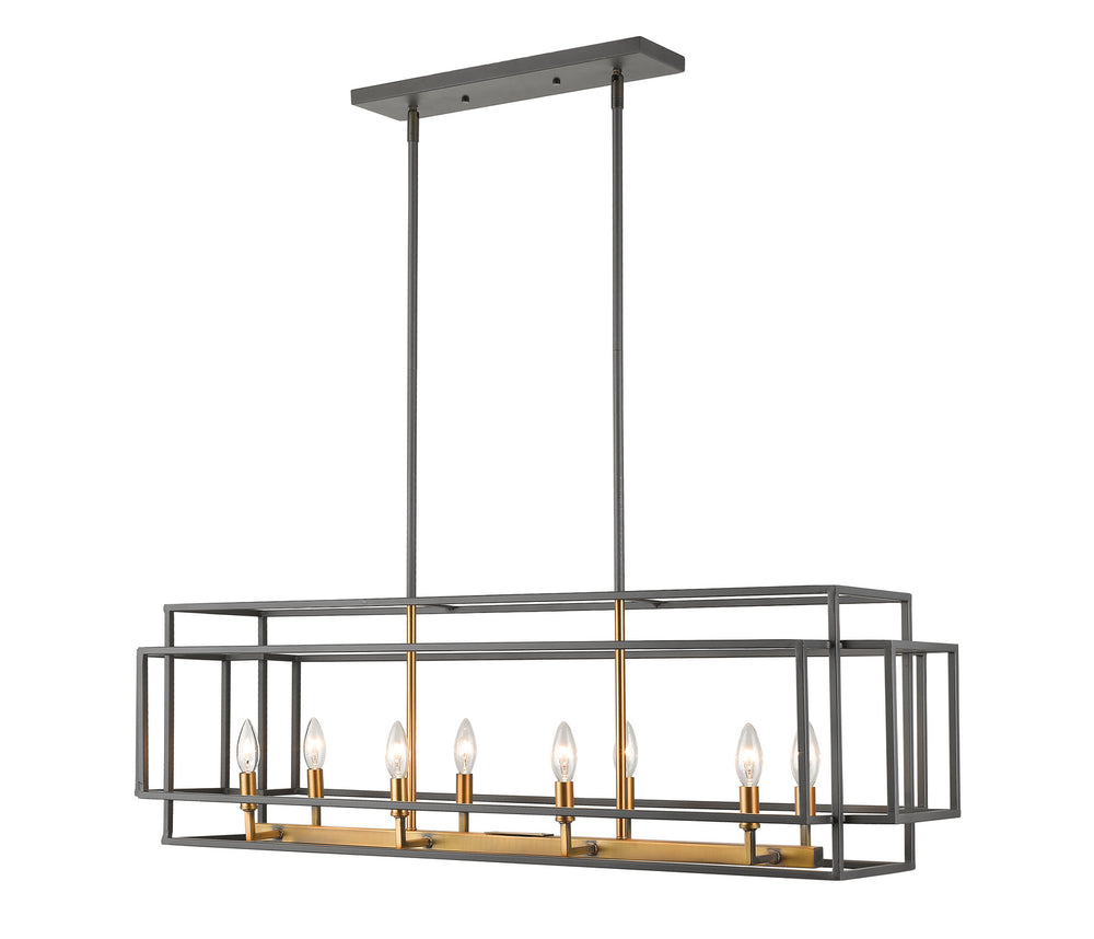 Z-Lite Canada - Eight Light Linear Chandelier - Titania - Bronze + Olde Brass- Union Lighting Luminaires Decor