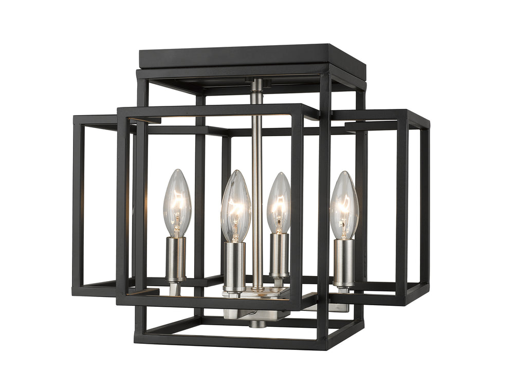 Z-Lite Canada - Four Light Flush Mount - Titania - Black + Brushed Nickel- Union Lighting Luminaires Decor