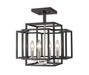 Z-Lite Canada - Four Light Semi Flush Mount - Titania - Black + Brushed Nickel- Union Lighting Luminaires Decor