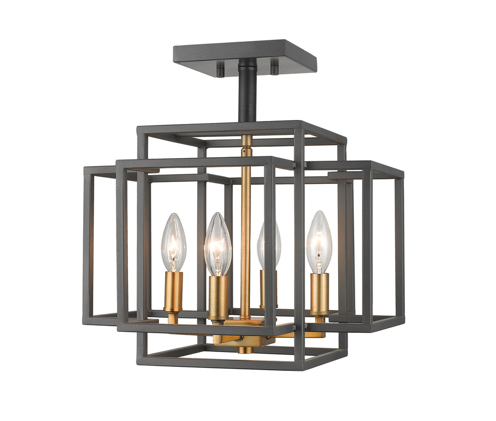 Z-Lite Canada - Four Light Semi Flush Mount - Titania - Bronze + Olde Brass- Union Lighting Luminaires Decor