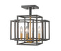 Z-Lite Canada - Four Light Semi Flush Mount - Titania - Bronze + Olde Brass- Union Lighting Luminaires Decor
